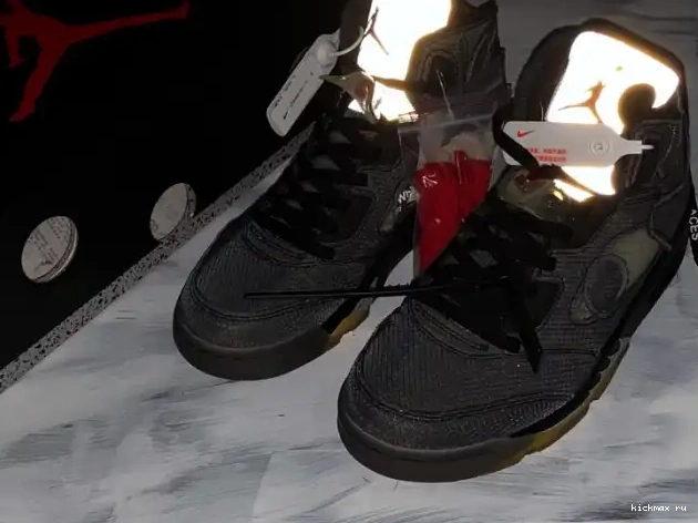 Rep MAX Air Jordan 5 Black CT8480-001 Off-White x 0619